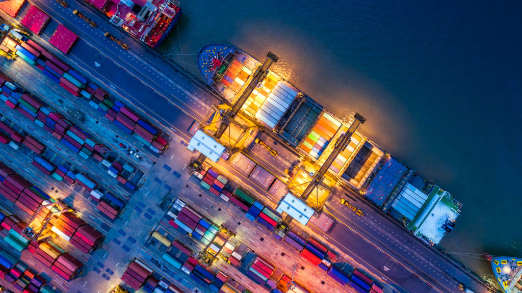 Container ship loading